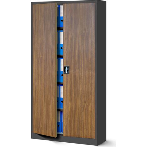 Armoire de Bureau Métal à Dossiers Verrouillable 185 x 90 x 40 cm (1/5)
