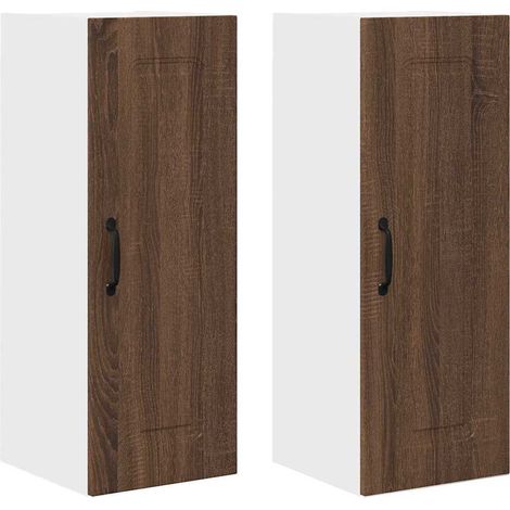 Meuble mural de cuisine,Armoire de cuisine 2 pcs Chêne brun 30 x 31 x 80 cm CFW18679 (1/5)
