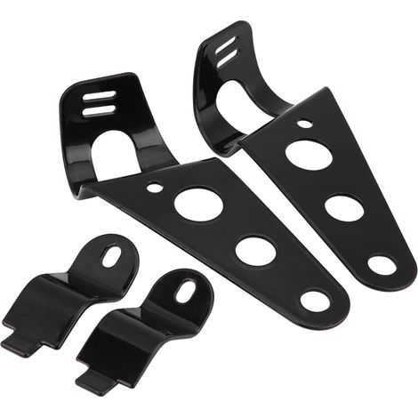 1 Paire de Supports de Phare Moto en Acier Inoxydable, Fixation Fourche Petite, Support Noir (1/5)