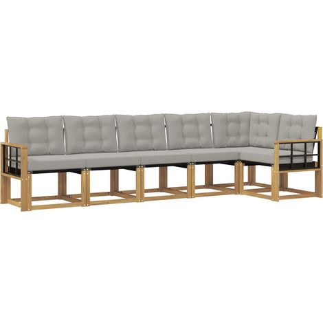 Set di divani da esterno 6 pz Bianco e Grigio Chiaro vidaXL (1/5)