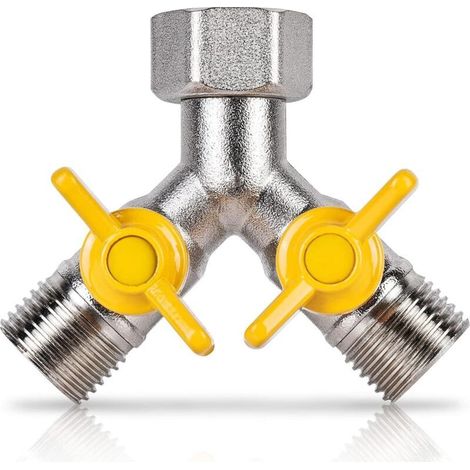Rechange Valve 1/2 Raccord Y Laiton Vanne 3 Voies en Douchette Adaptateur Robinet D'arrêt Robinet de Gaz Diviseur, Diviseur de Tuyau Laiton, Pour Pommeau de Douche, Bras de Douche (1/5)