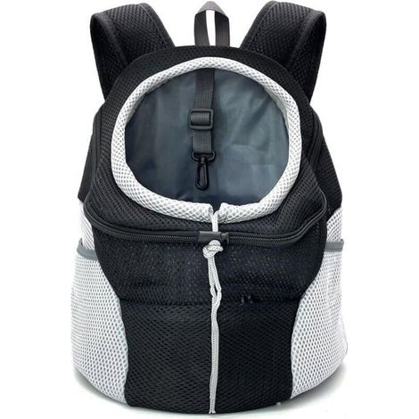 Sac à dos de transport pour chien - PZCC - Modèle Standard - Tête respirante - Épaules rembourrées - Idéal randonnée (Noir) (1/4)