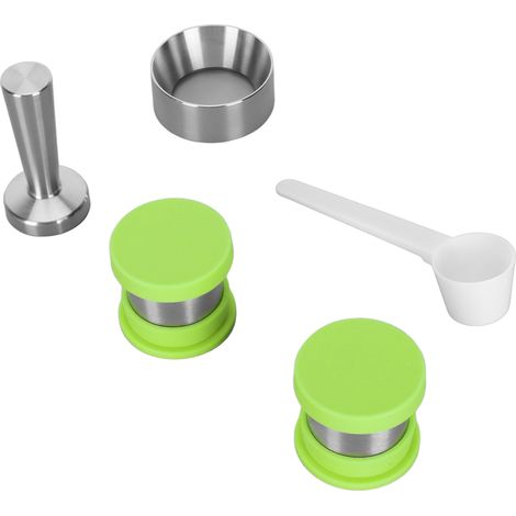 Capsule de café rechargeable en acier inoxydable durable et réutilisable pour la maison et le bureau, verte (1/5)
