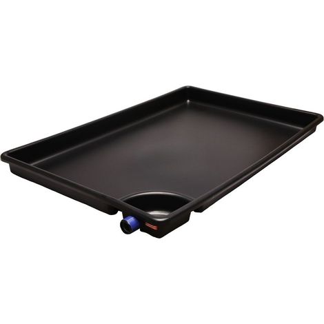 Bac collecteur anti-fuite 1200x800x100mm – Tubulure DN50 – HD-Polyéthylène résistant aux UV – Siphon angle pour contrôle des fuites – Remeha