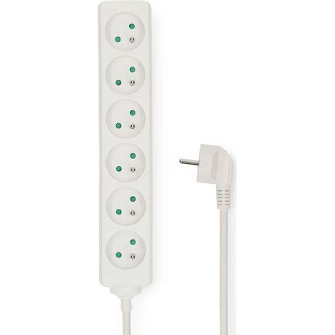 Nedis Esoc630f1wt Mehrfachsteckdose Weiß 6 Steckdosen 3m