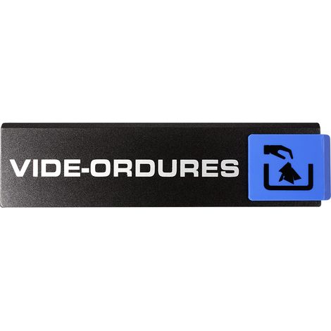 Plaque de porte Vide ordures - Europe design 175x45mm - 4261300