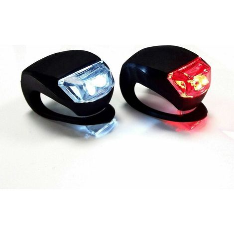 Éclairages Vélo LED Silicone Lumière Vélo Avant +Arrière Ensemble d'éclairage pour éclairage de vélo (Rouge et Blanc) étanche Lampes faciles à Installer pour VTT VTC Cycliste Poussette (1/5)