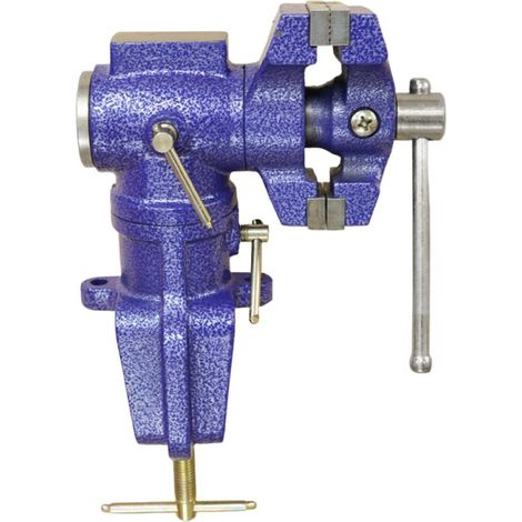 Tornillo de banco de doble mordaza, con rotación de 360°, robusto y multifuncional, con rango de sujeción ajustable para trabajos de carpintería y artesanía.