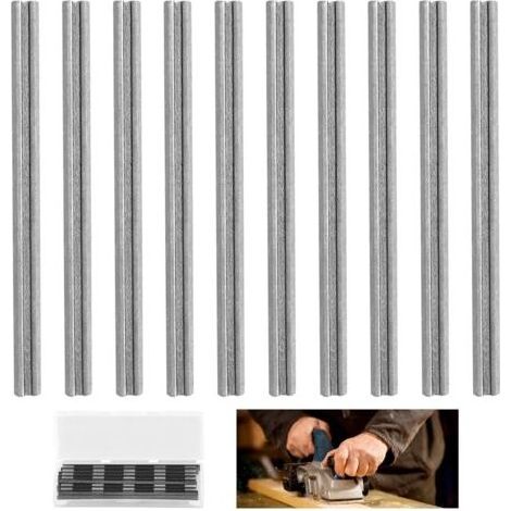 10 Pièces Lame de Rabot,82mm HSS Lames de Raboteuse,Lame du rabot HSS Kit,Réversibles Lame de Raboteuse,Carbure Ensemble de Rabot Electrique,Réversibles Lame de Raboteuse,pour meuleuses (1/5)