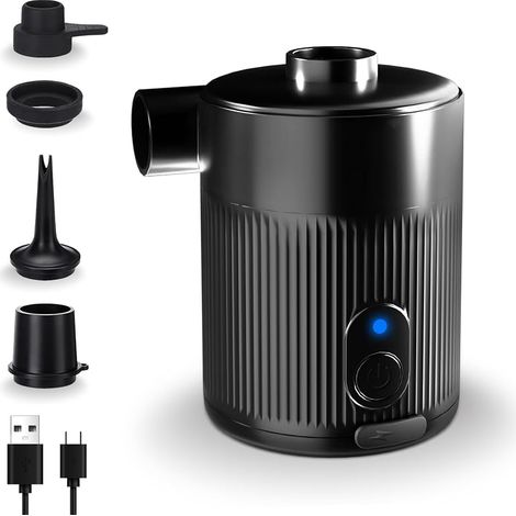 Pompe À Air Rechargeable Portable – 5000 Pa, 450 L/Min, 4 Buses, pour Matelas Gonflable, Bateau, Camping, Piscine, Sac Vide (1/5)