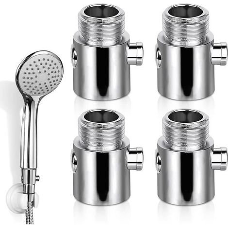 4 robinets d'arrêt pour pommeau de douche,limiteur de débit douche chromé pour économiser l'eau dans la salle de bain et la douche (1/4)