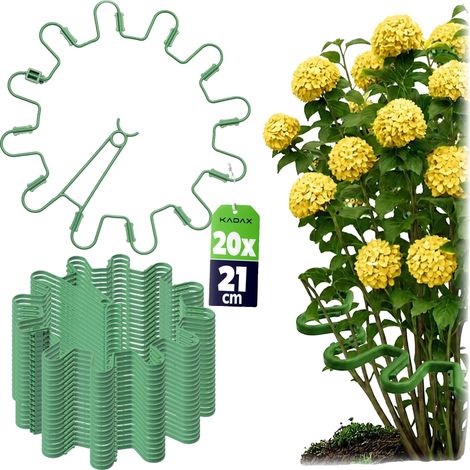 Pinzas para plantas, 21 cm, plástico, verde, 20 unidades, aptas para diversas plantas. (1/5)