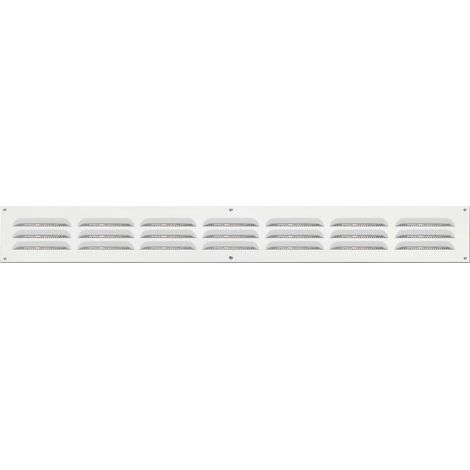 Grille d'aération aluminium laqué 40 cm – Usage intérieur et extérieur – Moustiquaire intégrée – Passage d'air 48 cm²