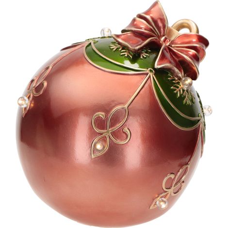 Sfera natalizia colore verde e rosso con luci Led decorazione natalizia Ø 26 cm (1/2)