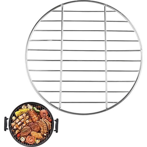 1 Grille Barbecue, Acier Inoxydable, Diamètre 30 cm, Ronde, Résistante, Pour Camping, Pique-Niques, Jardin