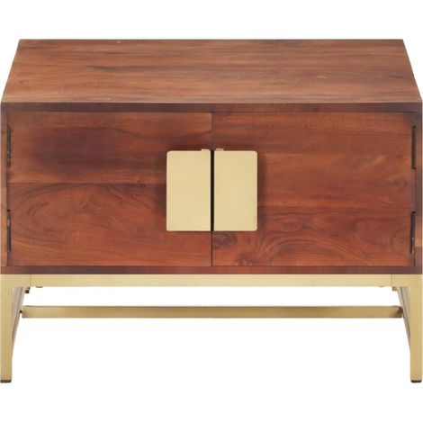 Maison Exclusive - Tavolino Salotto Marrone ambra 67x67x45cm Legno Massello Acacia