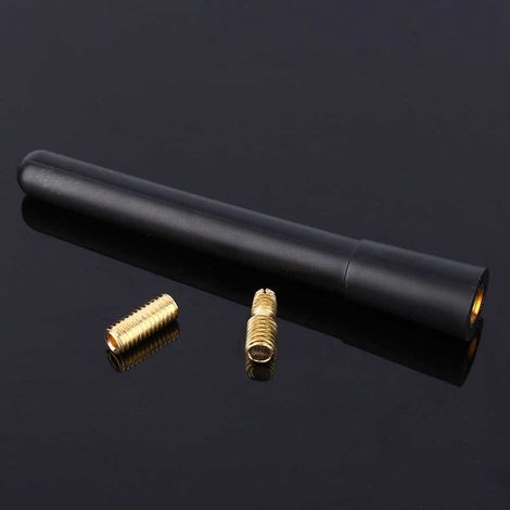 Kurze schwarze Radioantenne für Auto und LKW, AM/FM-Antennenmast, zum Anschrauben, Ersatzteil für Autos. (1/5)