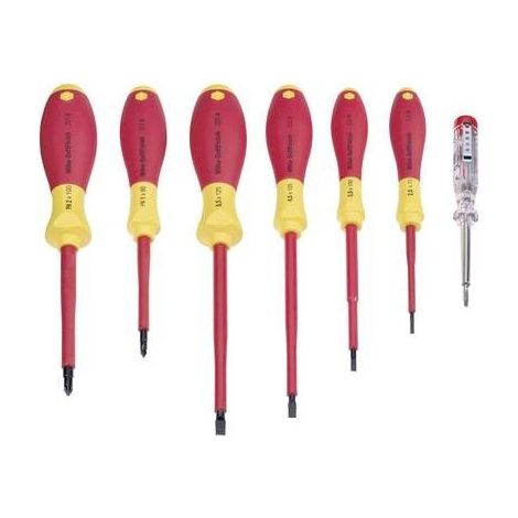 WIHA 23710 XX320-NK7-JUEGO DE DESTORNILLADORES VDE (7 PIEZAS, PLANOS, PHILLIPS)