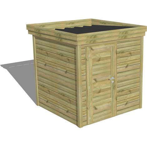 ABRI DE JARDIN bois Pin autoclave 27mm - 2,14x2,14m / 4,6m2 - Bac acier - Abri Français (1/5)