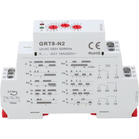 Multifunction Time Relay Flame Retardant Housing LED Indicator Light Electronic Repeat Relay AC 230V (1/5)