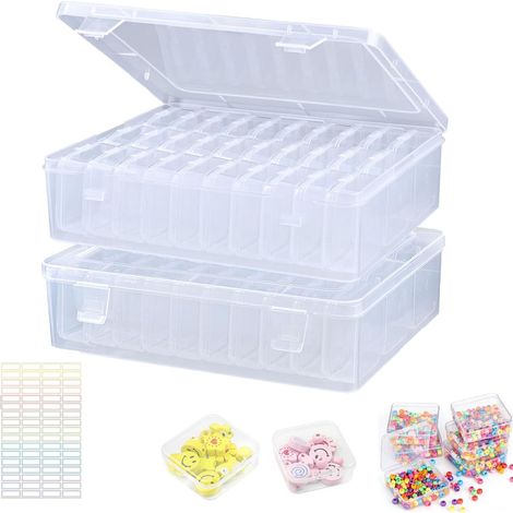 2 Lots Petites Boites Rangement Plastique, Boite Rangement Perles (1/5)