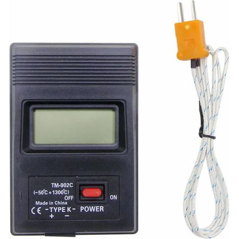 Détecteur de température numérique LCD de type K, thermomètre, sonde thermocouple industrielle (1/5)
