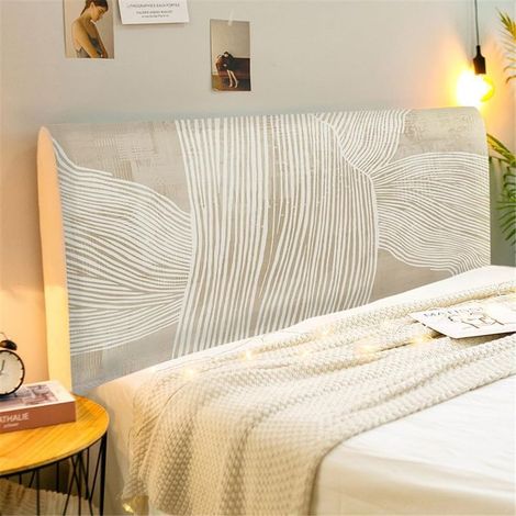 Ecleanfy - Housse de tête de lit extensible 160 cm – Tissu polyester doux et anti-poussière – Protection 360° pour têtes de lit en bois et cuir (1/5)