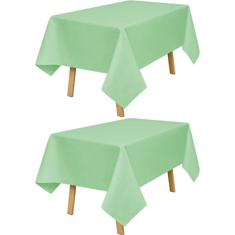 Lot de 2 nappes 140x200cm saugegrün polyester robuste & élégante