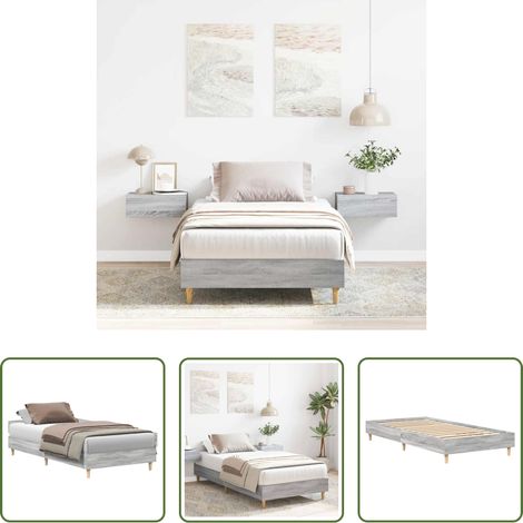 Lit bois - Cadre de lit sans matelas sonoma gris 100x200 cm (1/5)