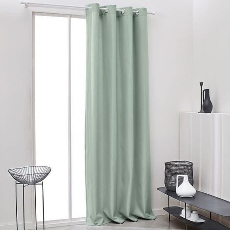 Les Tendances – Rideau isolant thermique occultant 140 x 240 cm – Polyester – Couleur celadon – Entretien facile et séchage rapide