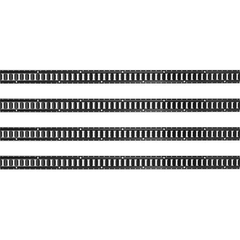 Kit de rails d'arrimage E-Track 2,3 m avec 4 rails, 26 accessoires pour garages, remorques et motos. Sangles et anneaux inclus. (1/5)