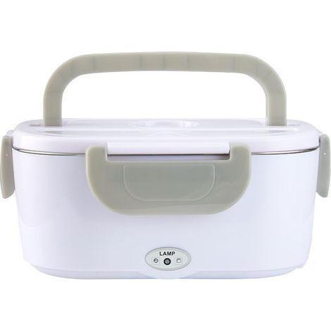 Lunch box elettrico da 55 W per casa/auto, scaldavivande portatile PTC con contenitore e cucchiaio in acciaio inossidabile e 2 cavi di alimentazione (1/5)