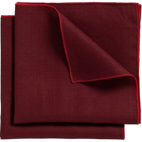 Lot 2 serviettes de table lin, coton rouge 41 x 41 cm - CONSTELLA 0402