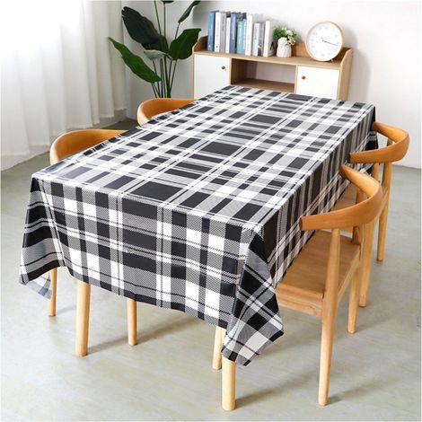 Tablecloth Jetable - Imprimé Tartan - Plastique Étanche - Épaisseur Renforcée - Pour Fête ou Pique-Nique - 137 x 274 cm - 1 Pièce (1/3)