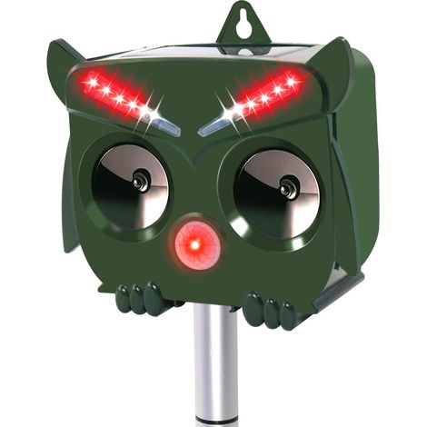 Repellente per gatti a ultrasuoni impermeabile con energia solare e sensore di movimento PIR, repellente per animali e volpi a ultrasuoni per giardini e fattorie
