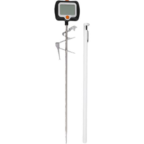 Thermomètre numérique à bonbons avec pince à casserole, sonde en acier inoxydable de 25 cm, cuisson de cuisine pour la fabrication de confiture et de chocolat, manche anglaise noire KT (1/5)