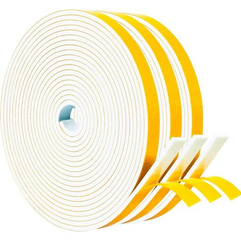 Joint d'étanchéité pour porte x mm m au total en mousse isolante cadre de et fenêtres rouleaux 6 3 15 5 blanc (1/5)