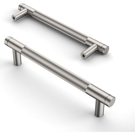 10 Pièces Poignee de Meuble Cuisine Argenté 128mm Poignées Meubles avec Vis, pour Bureaux, Tiroirs, Armoires, Placard UK0040 (1/5)