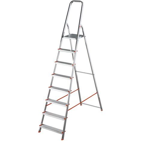 SCALA PER USO DOMESTICO 8 gradini - altezza cm. 162 (pedana) / 225 (totale)