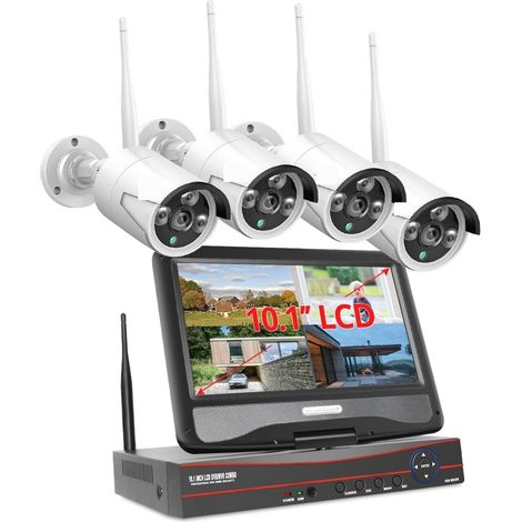 Système de caméra de sécurité à domicile 8CH système de vidéosurveillance sans fil 1536P 1080P NVR wifi extérieur 3MP AI IP caméra système de sécurité vidéo Surveillance LCD moniteur Kit ( Size : 1T , (1/5)