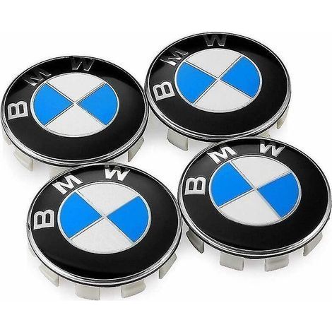 Enjoliveur de roue de voiture 4 pièces, roues avec logo Bmw, insigne de jante avec logo de jante centrale 68 mm (1/4)