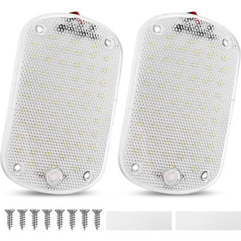 60 luces LED interiores de 12V - 85V 8W con interruptor para coche, camión, autocaravana, furgoneta y caravana (paquete de 2) (1/5)