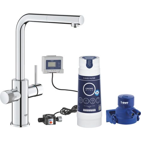 Grohe Blue Pure Minta Starter Kit con grifo extraíble Chrome, 30591000