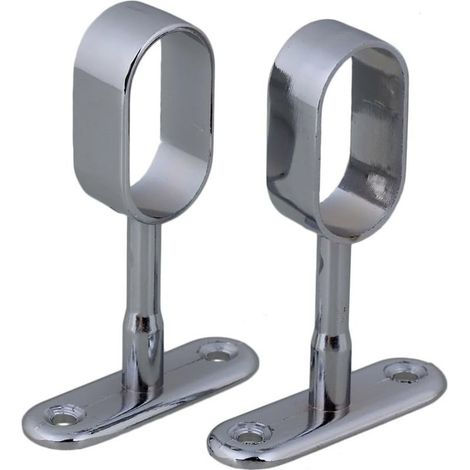 Lot de 2 supports de penderie ovales en alliage de zinc plaqué argent 16 mm (1/5)