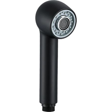 Douchette de Remplacement pour Robinet de Cuisine, 2 Jets, Tête de Douche pour Mitigeur, Matériau ABS Durable, Anti-éclaboussure, Économie d'Eau, Facile à Installer (noir) (1/5)