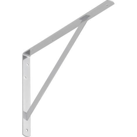 Regalkonsole (400 x 275 x 30 mm, verzinkt, pulverbeschichtet) Garderobenkonsole mit Querstrebe zur Stabilisierung