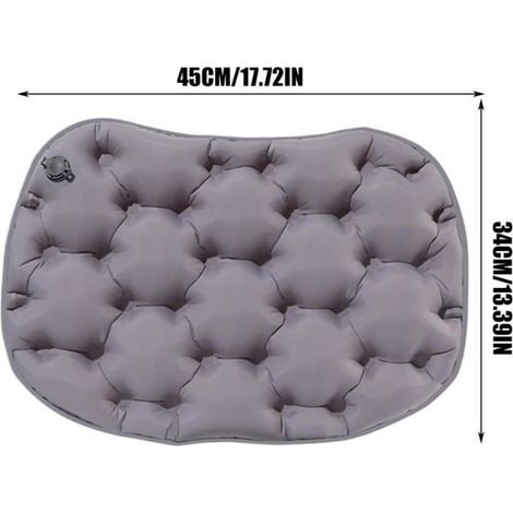 Coussin Gonflable - Siège Portable Pour Avion Et Extérieur - Matière Épaissie Anti-fuite - 38 x 38 x 10 cm - Gris - 1 Pièce (1/5)