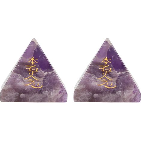 Pyramide Cristal 2 Pièces pour Méditation, Décoration Ésotérique et Cadeaux Énergétiques (1/5)