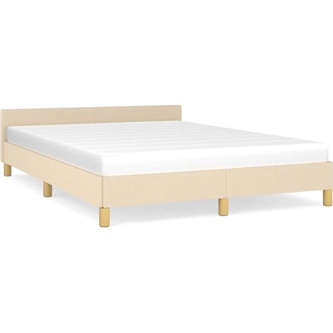 Maison Exclusive - Cadre de lit sans matelas crème 140x190 cm tissu