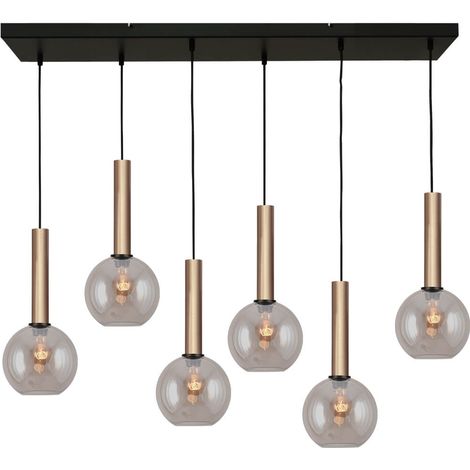 Lampe suspendue 6 lumières Bella 2 avec verre doré - 2981-02-100-25-60220